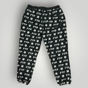 UNDFTD x FTP All Over Print Sweatpants Large - Undefeated Joggers Black Cotton
